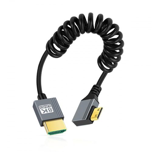 Cble Mini HDMI vers HDMI 2.1 8K 60Hz - Extensible avec Angle 90 pour cran Portable