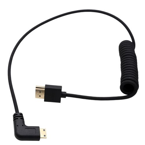 Cble Mini Hdmi Vers Hdmi 4K120 8K60 Pour Eos R Rp Camra Atomos V Ultra Smallhd Cine5 Indie7 Moniteur En Forme De L 90 Degrs Type A C 50 Cm[Camera2961]