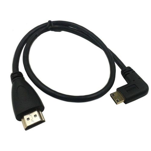 Cble Mini HDMI vers HDMI, coud  gauche  90 degrs, connecteur de 0.5m pour camra 5D2 5D3 et tablette Tf101 Surface et DV MP4