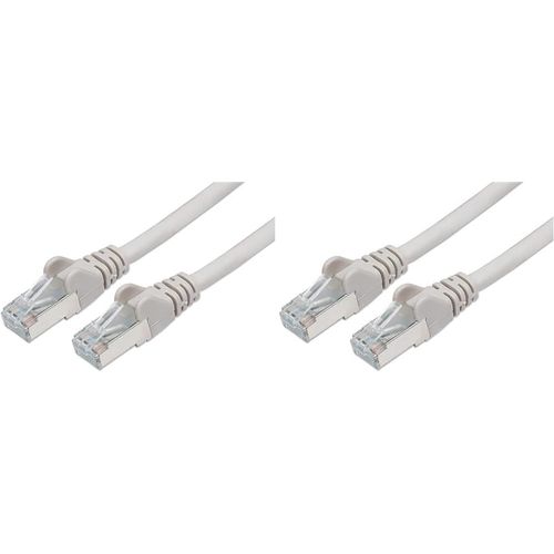 Cble Patch, CAT6a, S/FTP, PIMF, LSOH, Ethernet, LAN, Rapide, Flexible et Durable RJ45 10Gbit/s Cble, AWG 26/7, Cble en Cuivre 100% CU, Gris, 10m (Lot de 2)