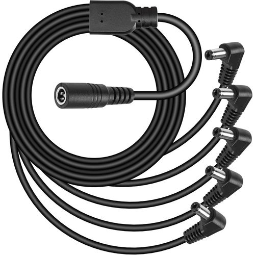 Cble rpartiteur d'alimentation CC 1 Femelle vers 5 mles 5,5 mm x 2,1 mm, Adaptateur rpartiteur de cble d'extension d'alimentation CC 12 V pour camra de scurit CCTV, etc. (1 to 5)