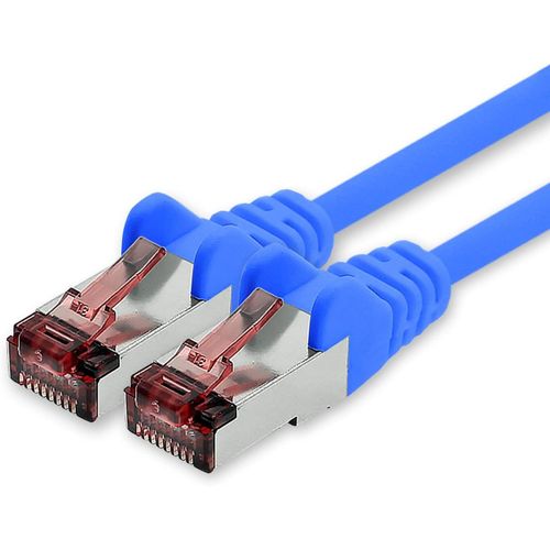 Cble rseau Cat.6 2m bleu - 1 x Cble Ethernet Cble rseau Lankabel Cat6 Lan Sftp Pimf Patchcord 1000 Mbit s compatible avec Cat5 Cat5e Cat6a Cat7 Cat8