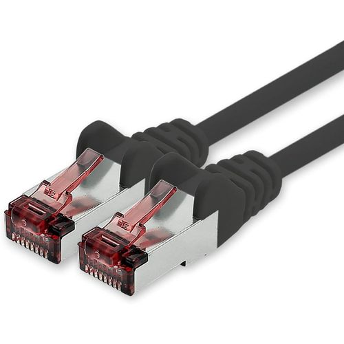 Cble rseau Cat.6 5m Noir - 1 x Cble Ethernet Cble rseau Lankabel Cat6 LAN Sftp Pimf Patchcord 1000 Mbit s Compatible avec Cat5 Cat5e Cat6a Cat7 Cat8