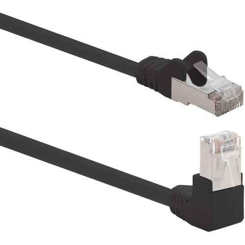 Cble rseau Cat.6 coud  90 Cat6 (SFTP PIMF) 1000 Mbit/s RJ45 compatible avec Cat5, Cat5e, Cat6, Cat6a, Cat7, Cat7a, Cat8 1 m 1 pice noire.