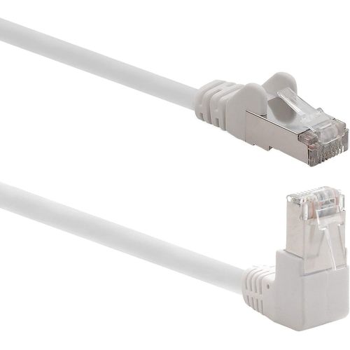 Cble rseau Cat.6 coud  90 Cat6 (SFTP PIMF) 1000 Mbit/s RJ45 compatible avec Cat5, Cat5e, Cat6, Cat6a, Cat7, Cat7a, Cat8 10 m 1 pice blanc
