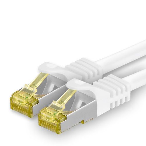 Cble rseau Cat.7 1 m blanc 1 pice cble Ethernet Cat7 cble rseau LAN cble brut 10 Gb s SFTP PIMF LSZH set cble patch avec prise Rj 45 Cat.6a