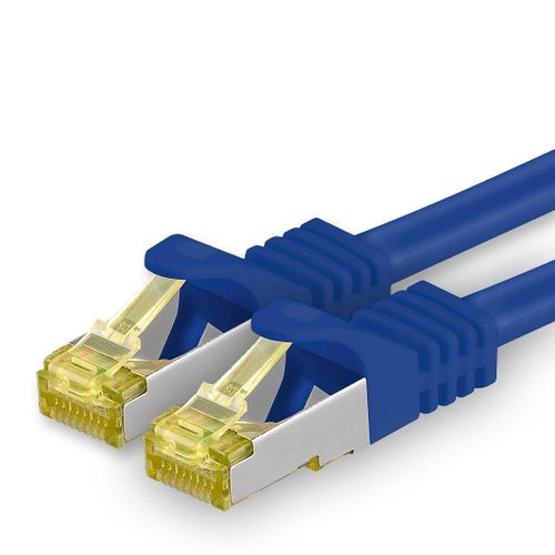 Cble rseau Cat.7 1 m bleu 1 pice cble Ethernet Cat7 cble rseau LAN cble brut 10 Gb s SFTP PIMF LSZH set cble patch avec prise Rj 45 Cat.6a