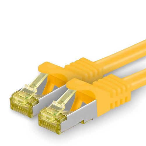 Cble rseau Cat.7 2 m jaune 1 pice cble Ethernet Cat7 cble rseau LAN cble brut 10 Gb s SFTP PIMF LSZH set cble patch avec prise Rj 45 Cat.6a