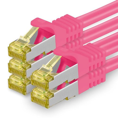 Cble rseau Cat.7 2 m magenta 5 pices Cble Ethernet Cat7 Cble rseau LAN Cble brut 10 Gb s SFTP PIMF LSZH set cble patch avec prise Rj 45 Cat.6a