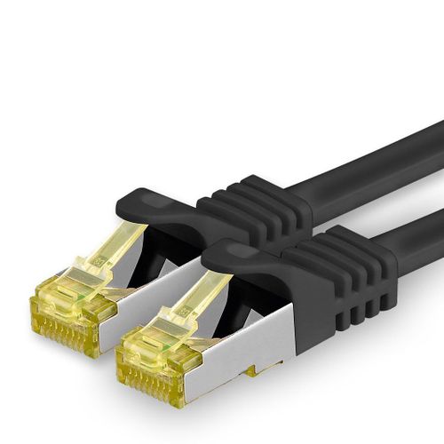 Cble rseau Cat.7 2 m noir 1 pice cble Ethernet Cat7 cble rseau LAN cble brut 10 Gb s SFTP PIMF LSZH set cble patch avec prise Rj 45 Cat.6a
