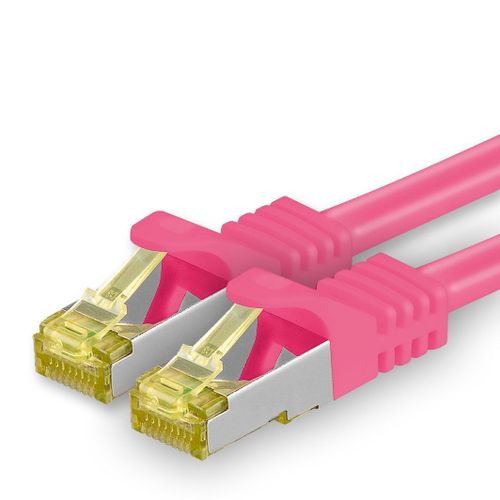 Cble rseau Cat.7 3,0 m magenta 1 pice Cble Ethernet Cat7 Cble rseau LAN Cble brut 10 Gb s SFTP PIMF LSZH Set cble patch avec prise Rj 45 Cat.6a