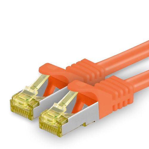 Cble rseau Cat.7 3,0 m orange 1 pice Cble Ethernet Cat7 Cble rseau LAN Cble brut 10 Gb s SFTP PIMF LSZH set cble patch avec prise Rj 45 Cat.6a