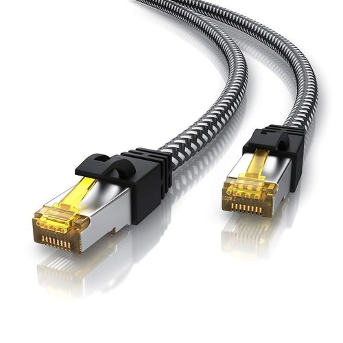 Cble rseau CAT 7 Gigabit Ethernet LAN 10 000 Mbit/s-Cble patch Cat.7-Cble brut S/FTP PIMF-Blindage avec prise RJ 45-Commutateur routeur modem point d'accs 20 m