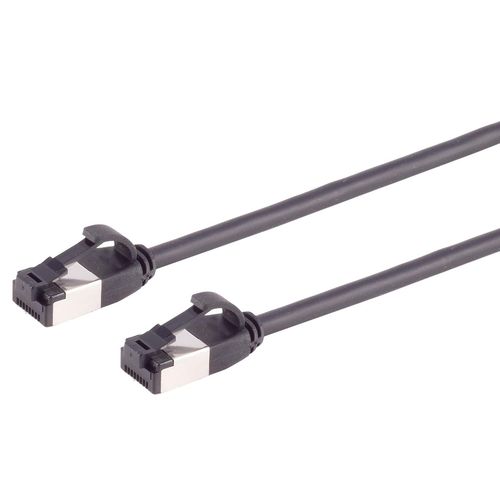 Cble rseau Cat 8.1 Lan de 1 m (1 pice) Cble Ethernet Cat 8 avec prise RJ45 fin et fin avec taux de transfert de 40 Gbit/s Noir 1,0 m