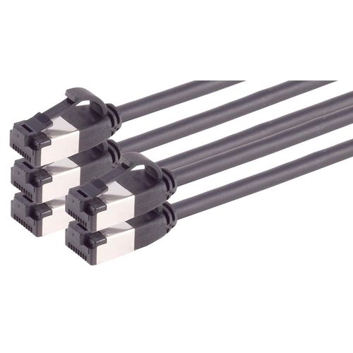 Cble rseau Cat 8.1 Lan de 1 m (lot de 5) Cble Ethernet Cat 8 avec connecteur RJ45 fin et fin avec taux de transfert de 40 Gbit/s Noir 1,0 m