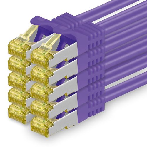 Cble Rseau Cat7 Cat 7 10 Gb/S Sftp 10X 1M - Rj45 Ethernet Lan Dsl Routeur Modem