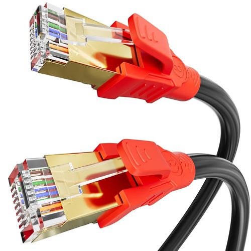 Cble RJ45 5m Cat 8 Cable Ethernet Blind 5 Mtres Haut Dbit Cble Rseau Extrieure Intrieur 40Gbps 2000Mhz Gigabit Cable Internet LAN Anti-brouillage POE 26AWG SFTP Noir pour Routeur Modem