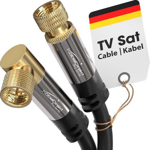 Cble Satellite,Cble Antenne TV,Coaxial Angle 90/Droit 1 m Cble Sat 4K,connecteurs F Disponible en 0,5-30 m (Radio/TV,DVB-T,DVB-C,DVB-S/DVB-S2,Internet,Noir)(Q659)