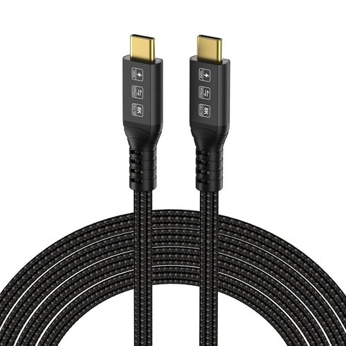 Cable Thunderbolt 4 40Gbps (0.5m),Supporte Les Vidos 8K@60Hz/4K@120Hz Compatible Avec Thunderbolt 3/USB4 Pour Laptop,MacBook,Mac Studio Display,Hub,Appareils Port USB4,Dock