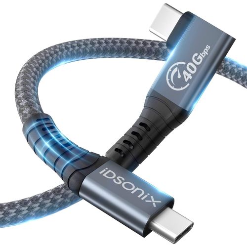Cble Thunderbolt 4, Idsonix Cble Usb 4 De Transfert De Donnes 40 Gbit/S, Ecrans 8K Ou Doubles 4K, Cble De Type C Avec Charge 100 W, Compatible Avec Cble Thunderbolt 3, Macbooks, Usb C, [X484]