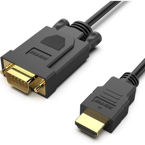 Cble Unidirectionnel Hdmi (Source) Mle Vers Vga (cran) Mle De 90 Cm Pour Ordinateur, Ordinateur De Bureau, Ordinateur Portable, Pc, Moniteur, Projecteur, Hdtv, Raspberry Pi, Ro[BLE7110605]
