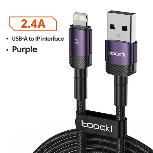 Cble Usb 2,4 A Pour Recharge Rapide Et Transfert De Donnes,Cordon De Chargeur Pour Iphone 14 13 12 11 Pro Max Xs Xr 8 Plus Se - Type A-L Purple-1m