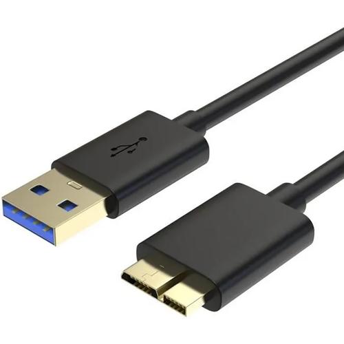 Cble USB 3.0 Mle A vers Micro B Noir pour Disque Dur Toshiba Canvio Basics HDTB520XK3AA -Visiodirect-