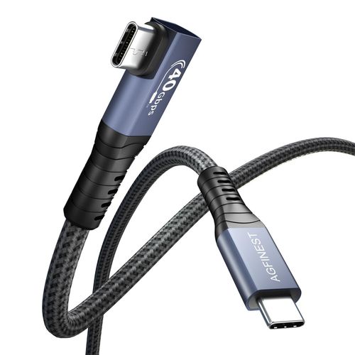 Cble Usb 4, Cble Thunderbolt 4  Angle Droit, Cble Usb C Usb C Prend En Charge Le Transfert De Donnes  40 Gb/S / Chargeur Rapide  100 W/Vido 8 K  60 Hz Compatible Avec Tous Les Appar[L3512]