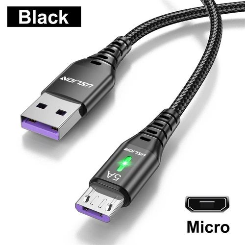 Cble Usb 5a Type C Micro Usb C  Charge Rapide Pour Tlphone Portable Android,Chargeur De Donnes Pour Huawei P40 Xiaomi 12 Pro Poco F3 - Type Black Micro-0.3m