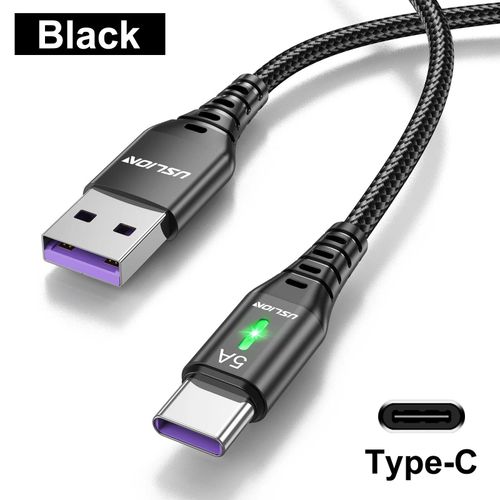 Cble Usb 5a Type C Micro Usb C  Charge Rapide Pour Tlphone Portable Android,Chargeur De Donnes Pour Huawei P40 Xiaomi 12 Pro Poco F3 - Type Black Type C-2m