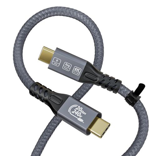 Cble USB C 3.2 Gen 2x2 1M, Cble USB-C en Nylon 240W PD 3.1 Charge Rapide USB 3.2 Vido 4K 60Hz Data Sync  20Gbps pour iPhone 15 Pro Max, MacBook, iPad Pro, Samsung Galaxy, Moniteurs