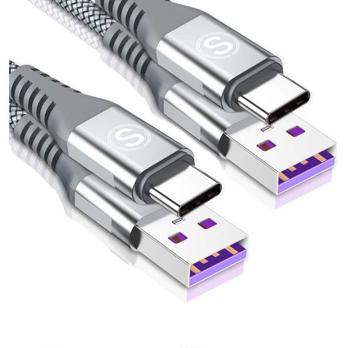 Cble Usb C 5 A Huawei [2 Pices 2M] Cble De Charge Rapide Huawei Pour Huawei P40 P30 P20 Lite Mate 40/30/20 Pro Mediapad M6 M5 Pro Nova4 Nova5 Pro, Huawei Supercharge[Q3608]