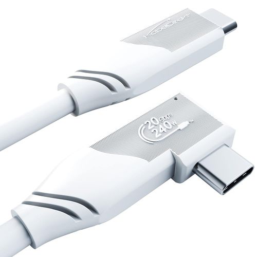 Cble USB-C All-in-One coud,USB 3.2 Gen 2x2 - 0,5 m (transfert de donnes 20 Gbit/s,charge  240 W grce au PD3.1,fonctionne en tant que cble de donnes/cble de moniteur,blanc)