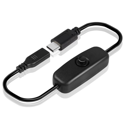 Cble USB C avec bouton ON/Off USB Type C mle  femelle Cble d'alimentation avec interrupteur pour Raspberry Pi 4B Alimentation 30cm