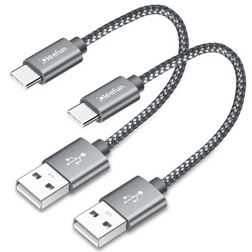 Cble USB C Court 30cm Lot de 2,Cable Chargeur Rsistant pour Samsung Galaxy S10 S9 S20 S21 Plus,A12 A13 A50 A51 A52 A52s A53,Cable de Charge Rapide 3A USB A vers USB C fil en Nylon Tress