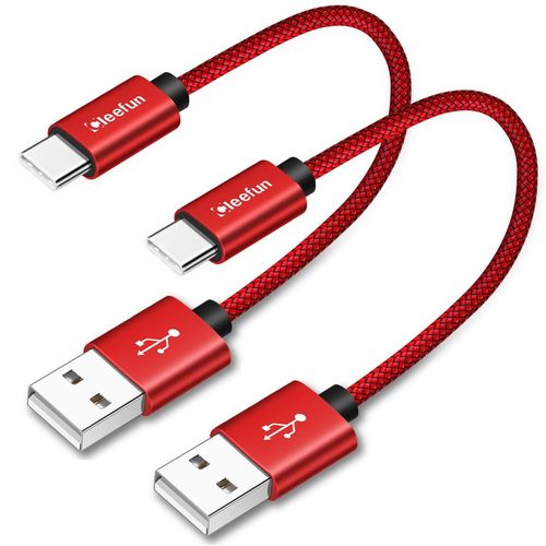 Cble USB C Court 30cm Lot de 2,Cable Chargeur Rsistant pour Samsung Galaxy S10 S9 S20 S21 Plus,A12 A13 A50 A51 A52 A52s A53,Cable de Charge Rapide 3A USB A vers USB C fil en Nylon Tress