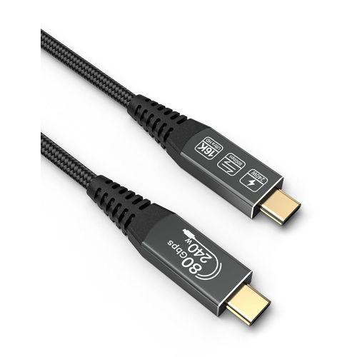 Cable Usb C Thunderbolt 5 1M,Cble Usb5 Pour Cable Thunderbolt 4,Transfert De Donnes 80 Gbps,Cble Usb C Charge Rapide 240W,Cble Vido 16K@60Hz Pour Hub,Dock,M3,Egpu,Laptops,Display,Monito[X2045]