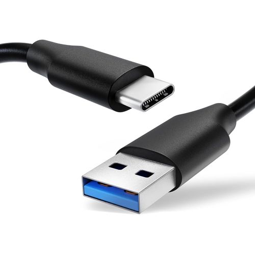Cble USB C Type C USB A Data et Charge 3A pour Casque Jabra Evolve2 65,Elite Active 75t,Elite 85t,Elite 85h,Elite 45h,BIZ 2300 2.0-1,0m PVC Noir Headset