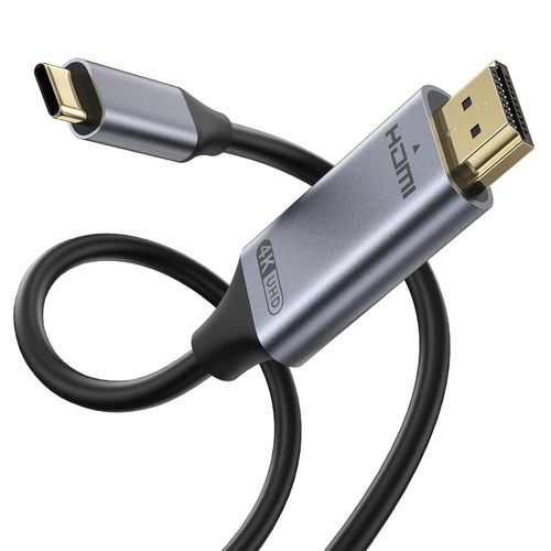 Cble USB C vers HDMI 1,8m Cble 4K@60Hz,Cble USB Type-C vers HDMI [Thunderbolt 3] pour iPhone 16/15, MacBook Pro/Air, iPad Pro/Air/Mini, Surface, Dell XPS, Galaxy.[F1435]