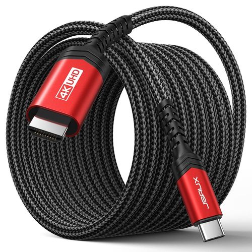 Cble USB C vers HDMI 4 m [4K @ 60 Hz], cble USB type C vers HDMI [Thunderbolt 3] compatible avec MacBook Pro 2021, MacBook Air, iPad Pro 2020, Samsung Galaxy S22/S21, Surface Book 2, etc