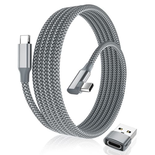 Cble USB C vers Type C 100W Angle Droit 2M avec Adaptateur USB A,Cordon Chargeur PD Charge Rapide 90 Degrs Coud pour MacBook Pro Mac,iPhone 16 15,iPad 10 Pro 11 12.9 2022,Galaxy S24 S23 S22 A53 A54
