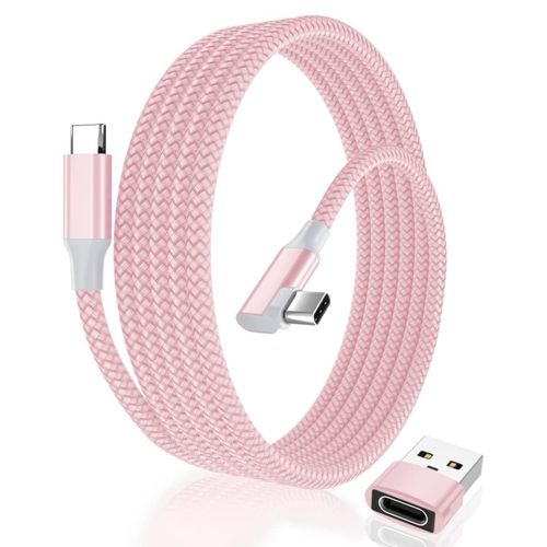 Cble USB C vers Type C 100W Angle Droit 3M avec Adaptateur USB A,Cordon Chargeur PD Charge Rapide 90 Degrs Coud pour MacBook,iPhone 15 Max,iPad Pro Air 4 5 Mini 6,Samsung S21 S22 S23,Z Fo.[F1331]