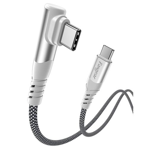Cble USB C vers USB C 100 W - 1 lot de 0,9 m USB 2.0 Type C vers type C PD Cble 5A charge rapide angle droit compatible avec i-Pad Pro/Air/Mini|Mac-book Pro/Air|Sam-sung Galaxy