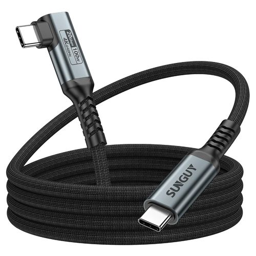 Cble USB C vers USB C 90 Degrs, 1.5m 20Gbps Cable USB C Charge rapide 100W, transmission vido 4K@60Hz Cble USB Type C pour iPhone 15 Pro Max, Galaxy S24/ S23, iPad Pro 2022,MacBook Pro 2.[F1384]