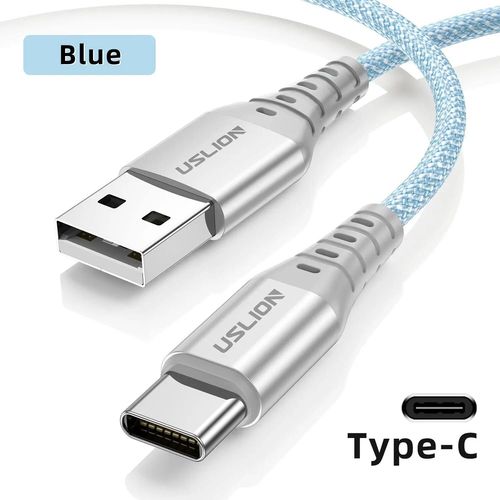 Cble Usb De Type C  Charge Rapide Pour Tlphone Portable,Chargeur De Type C,Ligne De Donnes,3a,Iphone 15 Pro,Samsung,Xiaomi Poco - Type Blue For Type C-2m