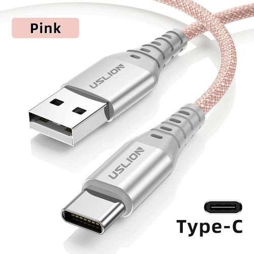 Cble Usb De Type C  Charge Rapide Pour Tlphone Portable,Chargeur De Type C,Ligne De Donnes,3a,Iphone 15 Pro,Samsung,Xiaomi Poco - Type Pink For Type C-0.3m