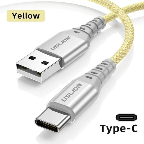 Cble Usb De Type C  Charge Rapide Pour Tlphone Portable,Chargeur De Type C,Ligne De Donnes,3a,Iphone 15 Pro,Samsung,Xiaomi Poco - Type Yellow For Type C-0.3m
