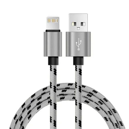 Cble USB Long de 3m pour recharge rapide et transfert de donnes,cordon de chargeur pour iPhone 11/12/13/14/Pro/Max/X/XR/5/SE/6/7/8/Plus et Apple iPad - Type Grey-0.25m