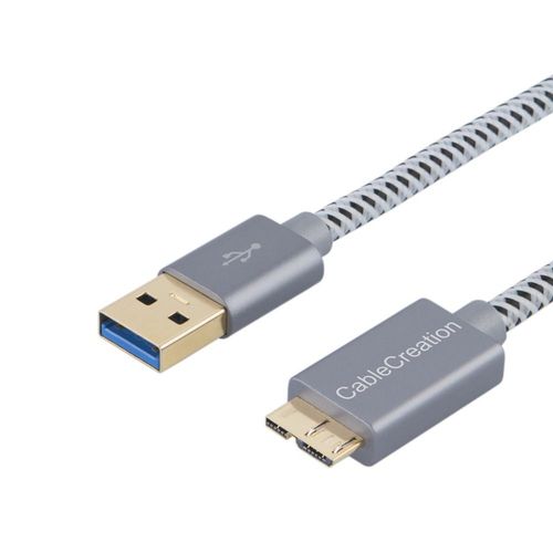 Cble USB Micro B vers Type A Micro Cble Donnes Chargeur Rapide Donnes 5Gbp Cordon pour Camra Disque Dur Externe Samsung Galaxy Note3 S5,Noir- 1m