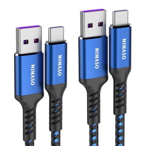 Cble USB Type C 5A[Lot de 2],Huawei Supercharge Cble USB C 40W Compatible avec Huawei P30 Pro,P20 Pro,Mate 20 Pro,Mate 10 Pro,P10 Plus,Mate 9 Pro,Honor Note 10,Honor 10 (2M+2M,Bleu)